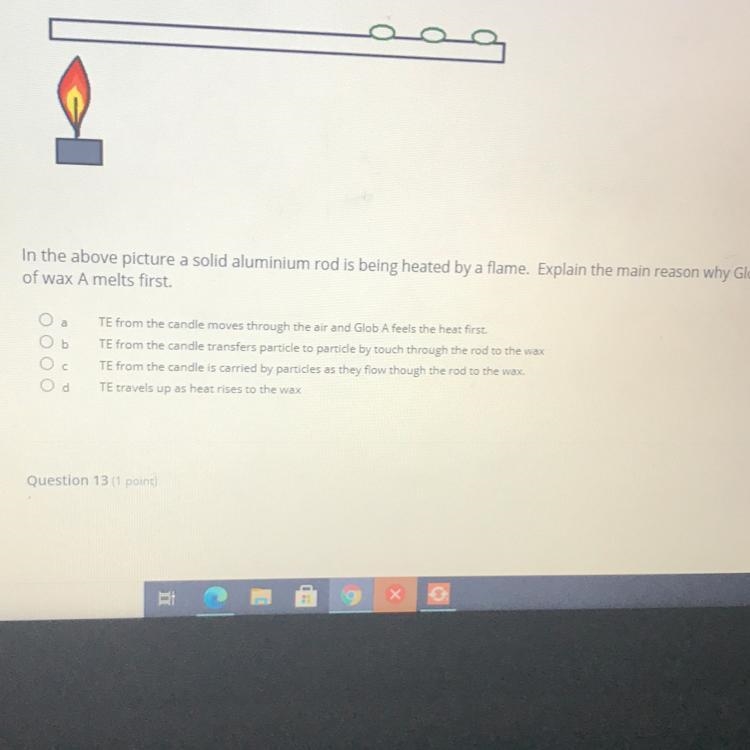 In the above picture a solid aluminium rod is being heated by a flame. Explain the-example-1