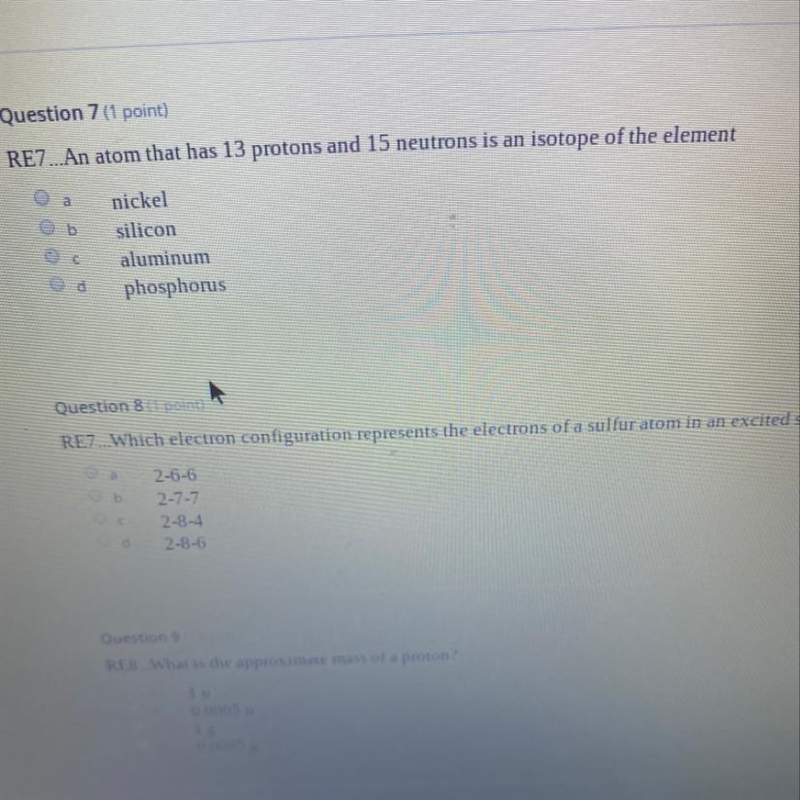 An atom that has 13 protons and 15 neutrons is an isotope of what element-example-1