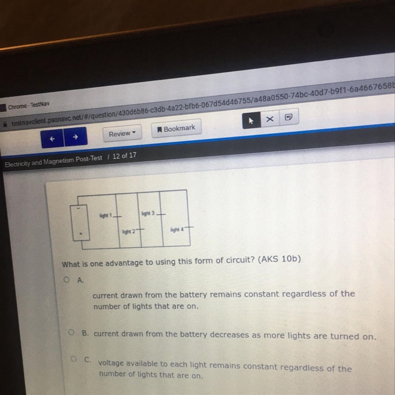 What is one advantage to using this form of circuit? (AKS 10b) O A.-example-1