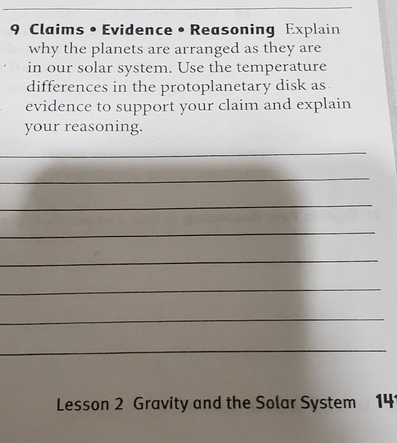 Why the planets are arranged as they are in our solar system.​-example-1