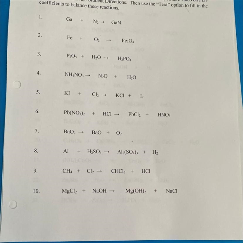 1-10 balancing reactions PLEASE HELP :))-example-1