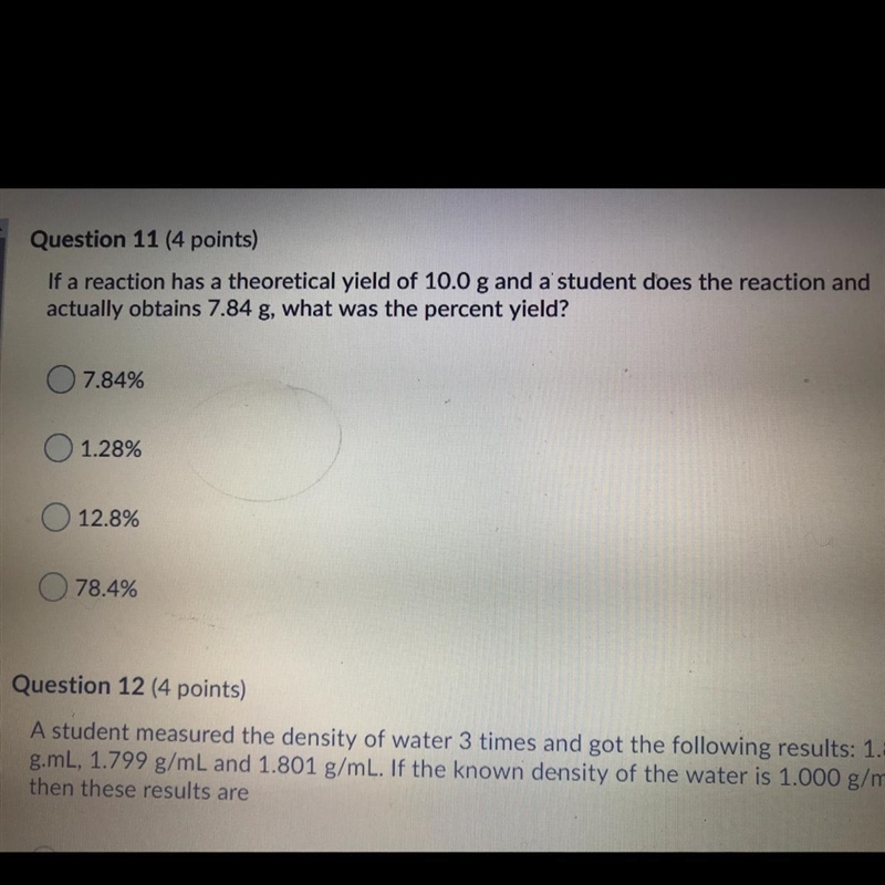 If a reaction has a theoretical yield of 10.0 g and a student does the reaction and-example-1