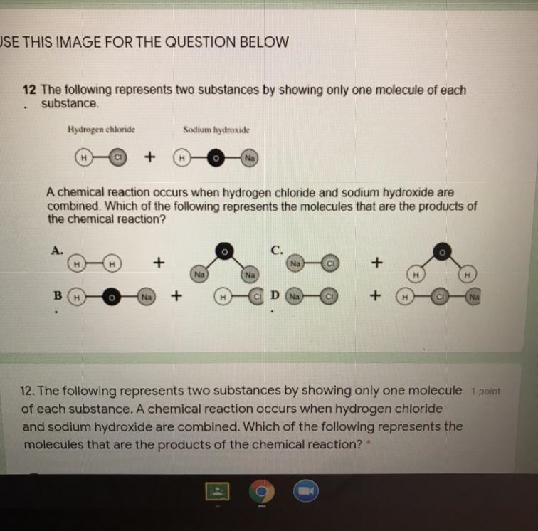 12. The following represents two substances by showing only one molecule 1 point of-example-1