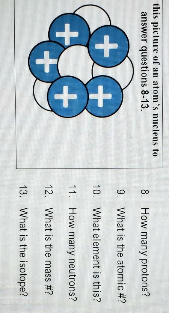 1. How many protons? 2. What is the atomic number? 3. What element is this? 4. How-example-1