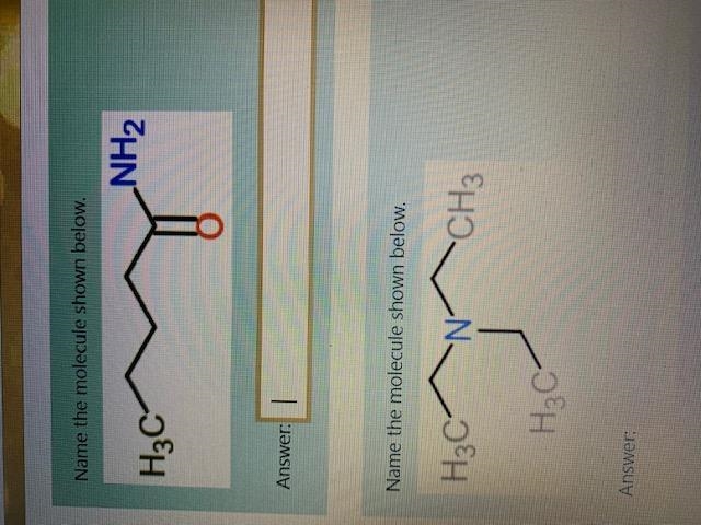 HELP PLEASE NAME THESE COMPOUNDS topic of amines and amides please explain you steps-example-1