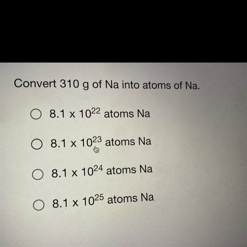 Convert 310g of Na into atoms of Na-example-1