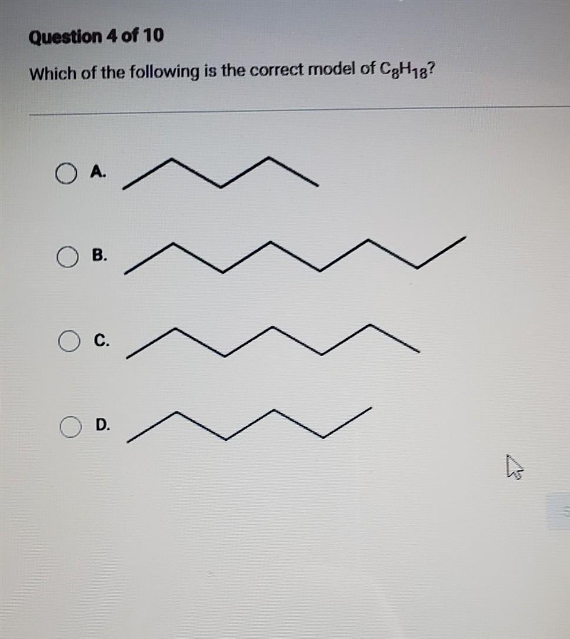 Which of the following is the correct model of C3H18? ​-example-1