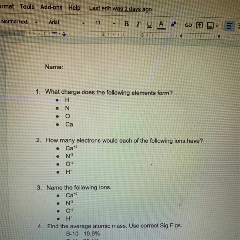 What charge does the following elements form?-example-1