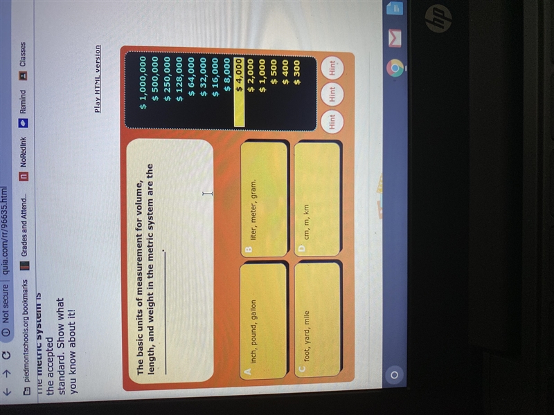 PLEASE HELP The basic units of measurement for volume, length, and weight in the metric-example-1