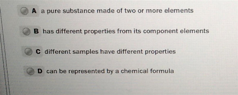 1. Which is not a characteristic of a compound?​-example-1