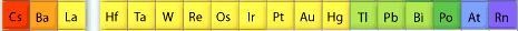 Which element in row 6 of the periodic table (shown below) has the largest radius-example-1