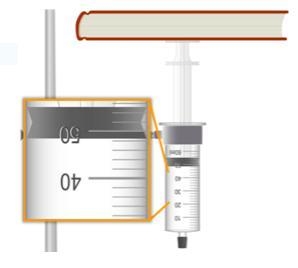 The best reading for the volume of the gas in the syringe in the picture shown right-example-1