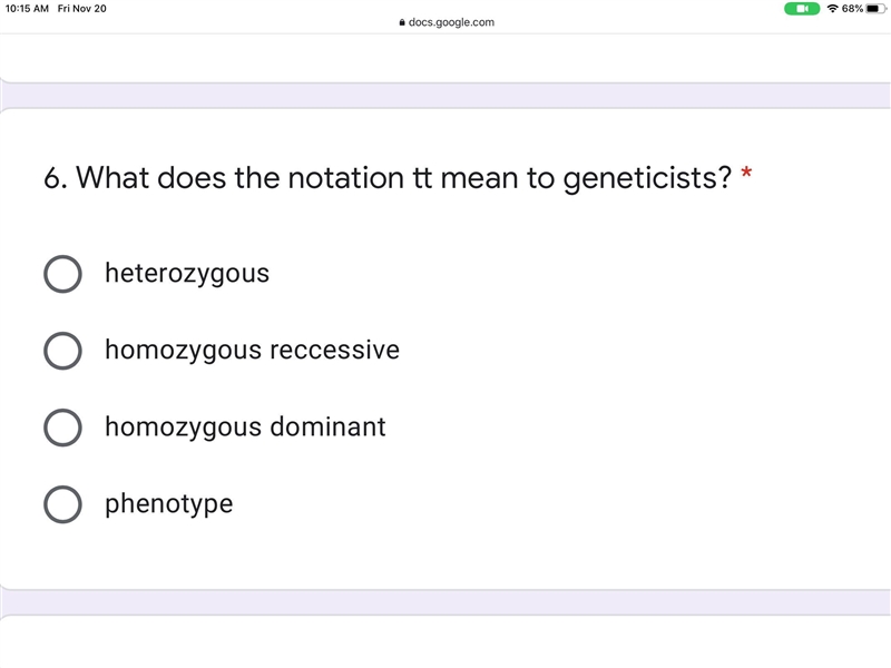 What does the notation tt mean to geneticists? *-example-1