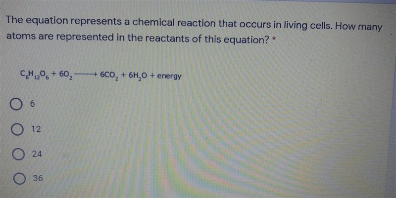 The equation represents a chemical reaction that occurs in living cells. How many-example-1