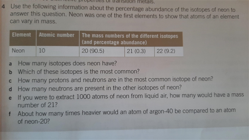 Can you please help solving the attached question on isotopes especially part e and-example-1