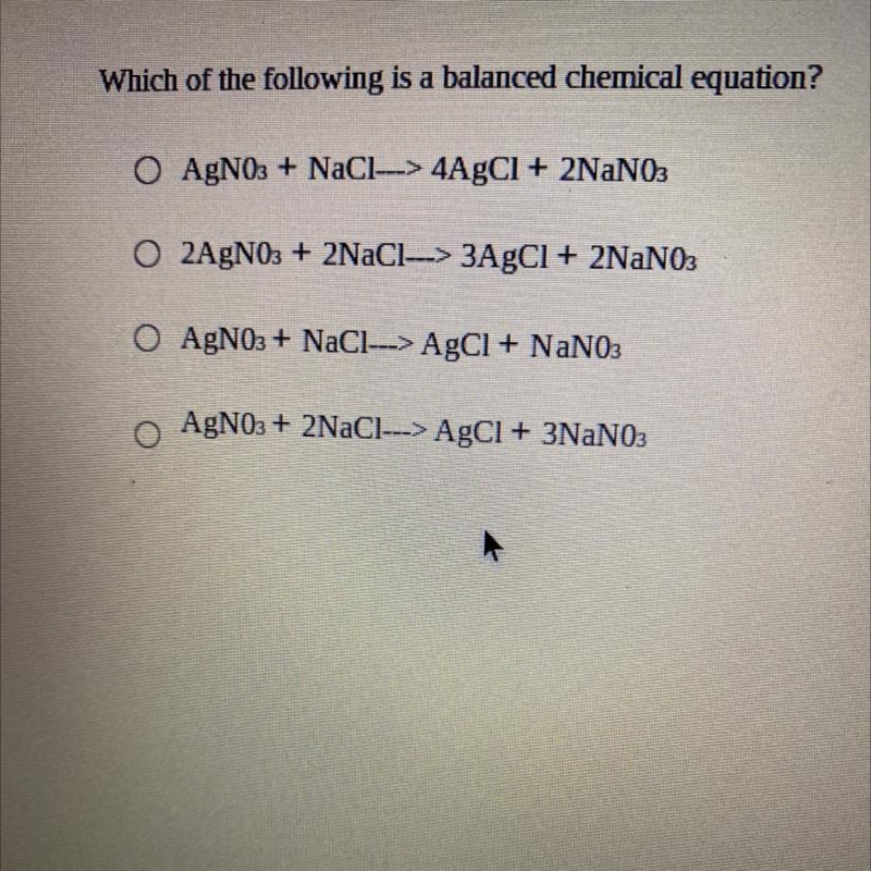 Which of the following is a balanced chemical equation?-example-1