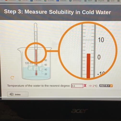 Step 3: Measure Solubility in Cold Water 10 0 -10 80 100 m 60 -40 20 Temperature of-example-1