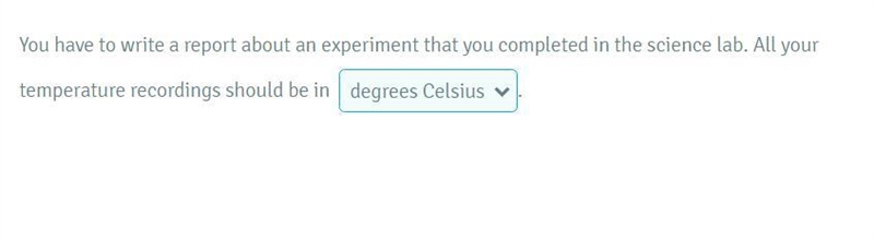 Options are: 1. Kelvin 2. Grams 3. Degrees Celcius 4. Degrees Fahrenheit-example-1