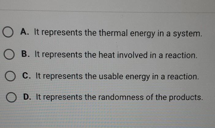 What does the H of a reaction represent?​-example-1