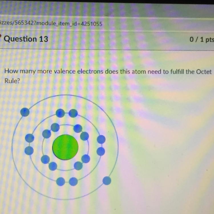 How many more valence electrons does this atom need to fulfill the Octet Rule? (Urgent-example-1