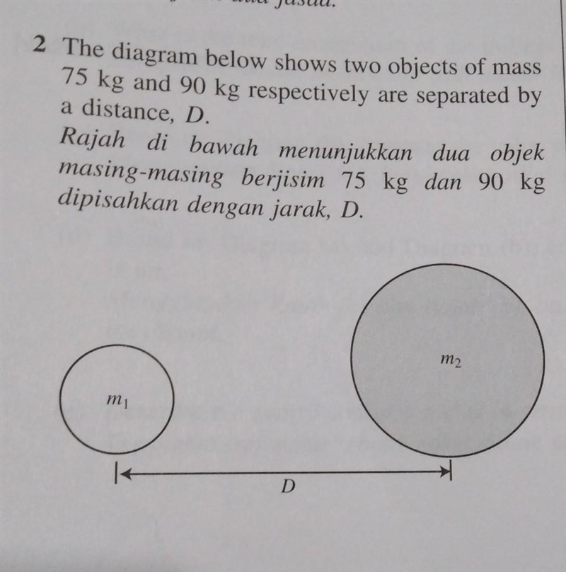 PHYSICS.... NOT CHEMISTRY If the gravitational force between the two objects is 2.0×10 ^-7 N-example-1