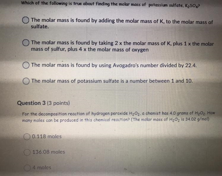 Please help with these two chemistry questions. Image attached.-example-1