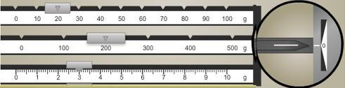 What is the mass, in grams, of the object being measured in the triple beam balance-example-1