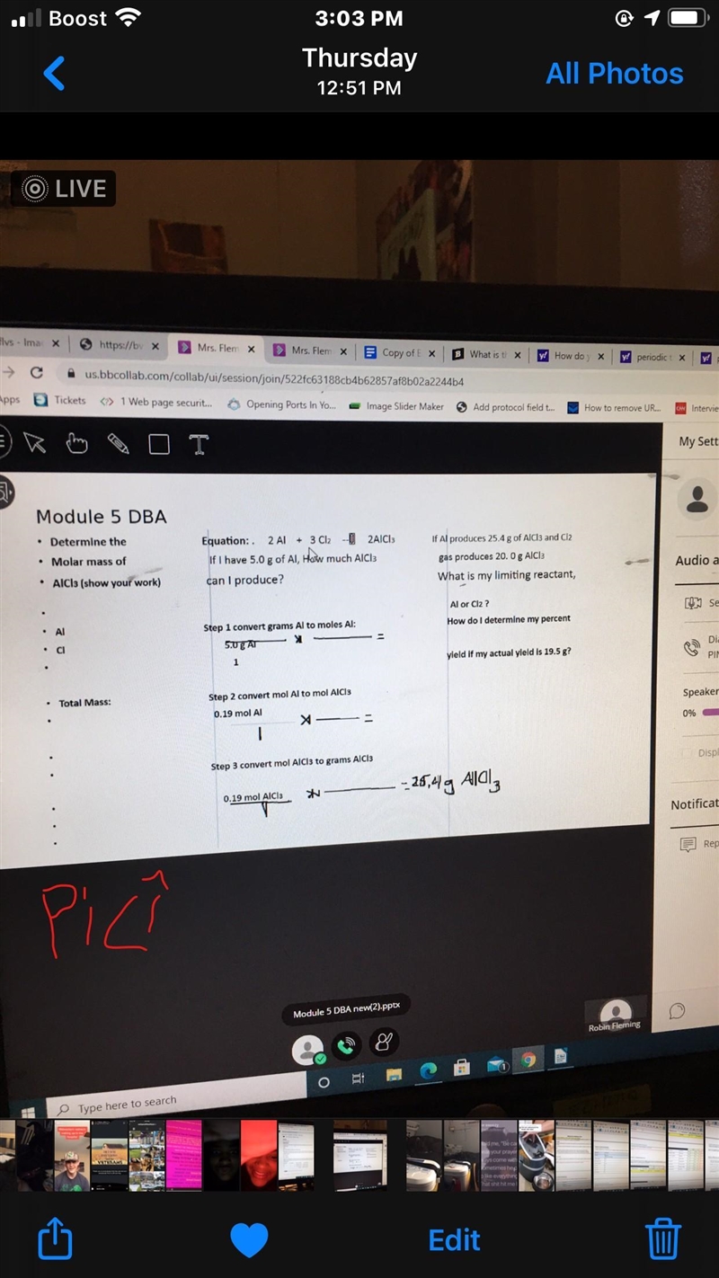 2Al+3Cl2---> 2AlCl3 (i cant remember if this is balanced equation or not if not-example-1