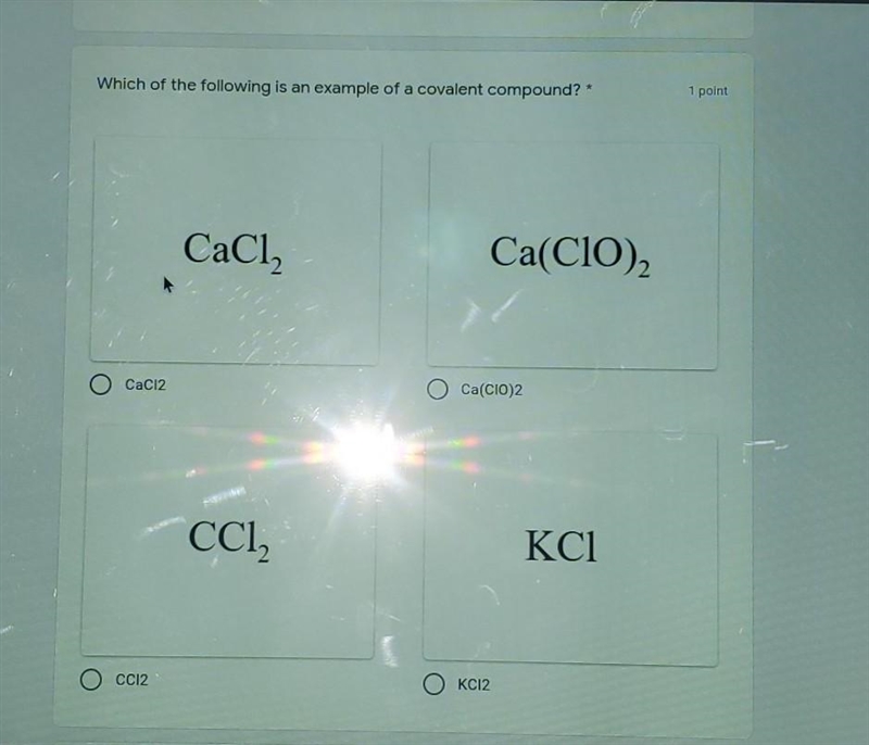 Which of the following is an example of a covalent compound? ​-example-1