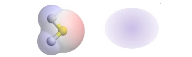 In the molecule on the left, areas that have a partial negative charge are pink and-example-1