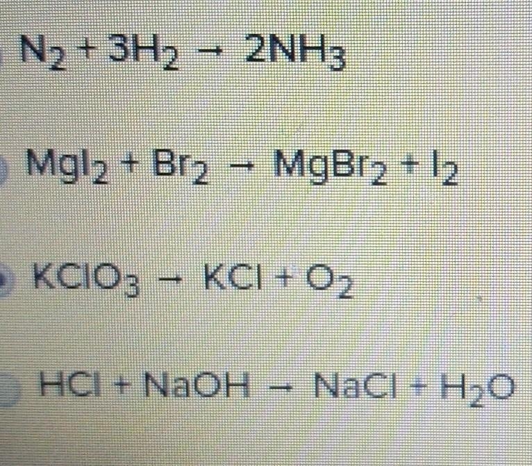 Which of the following equations are not balanced​-example-1