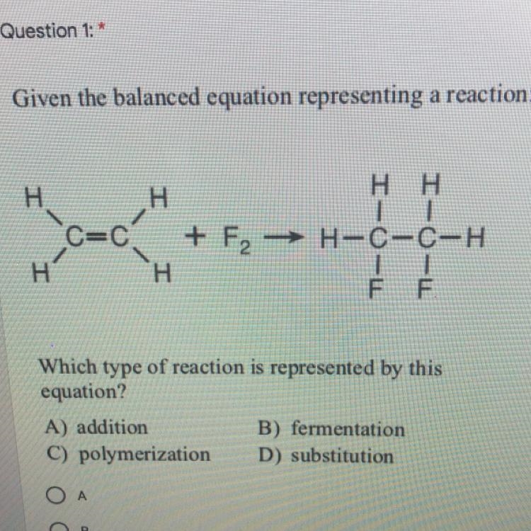 Given the balanced equation representing a reaction: which type of reaction is represented-example-1