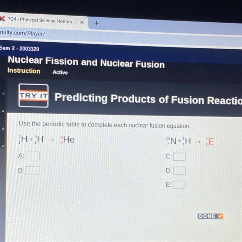 Use the periodic table to complete each nuclear fusion equation.-example-1