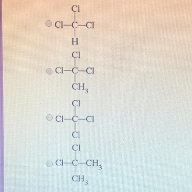 11. Which of the following compounds is trichloromethane? (1 point)-example-1