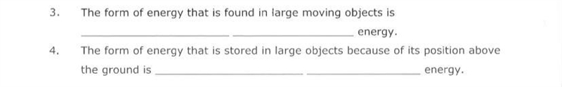 The form of energy that is found in large moving objects is _________ ________ energy-example-1