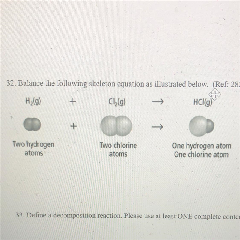 32. Balance the following skeleton equation as illustrated below. (Ref: 282-288)-example-1