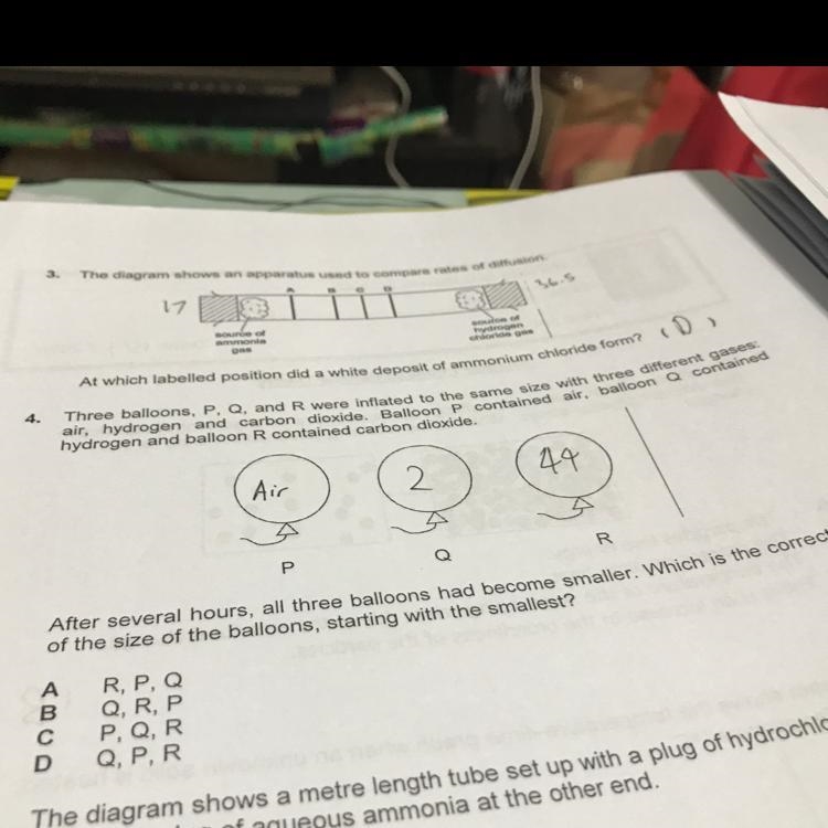 Q4, What is the relative molecular mass of air, I need this to determine how fast-example-1