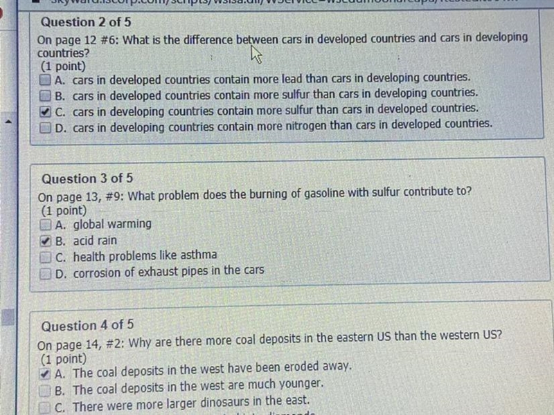 What problem does the burning of gasoline with sulfur contribute to ?-example-1