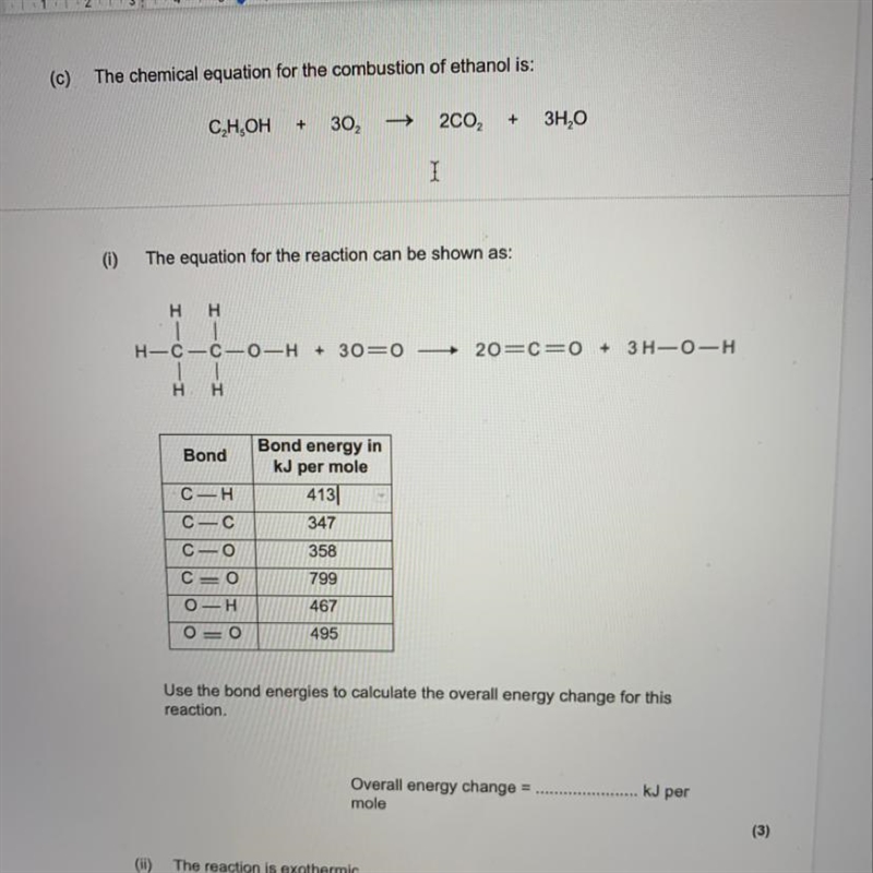 () The equation for the reaction can be shown as: HH H-C-0-0-H + 30= 0 2 0=C=O + 3H-example-1