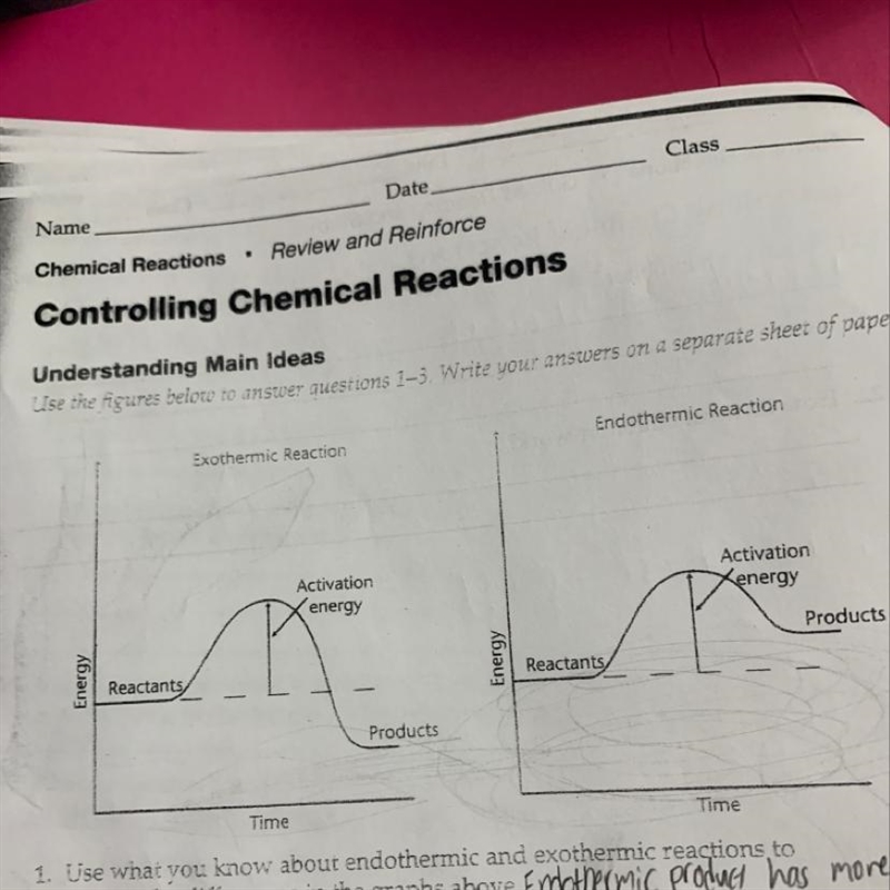 - Explain how adding heat to the reactions shown in the diagram wuuu change the rate-example-1