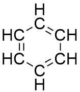 The diagram shows the structural formula of benzene. The empirical and the molecular-example-1