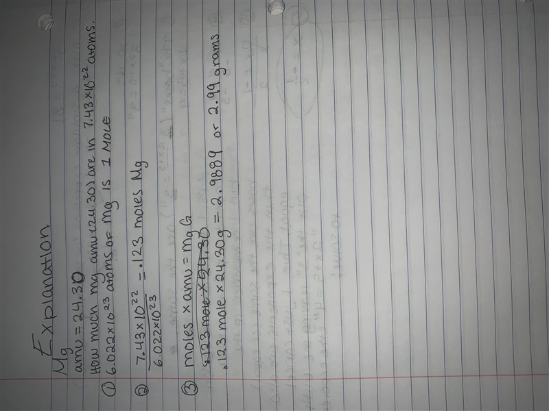 PLZ HELP. How many grams of magnesium(Mg, 24.30 g/mol) are in 7.43×10^22 atoms Mg-example-1