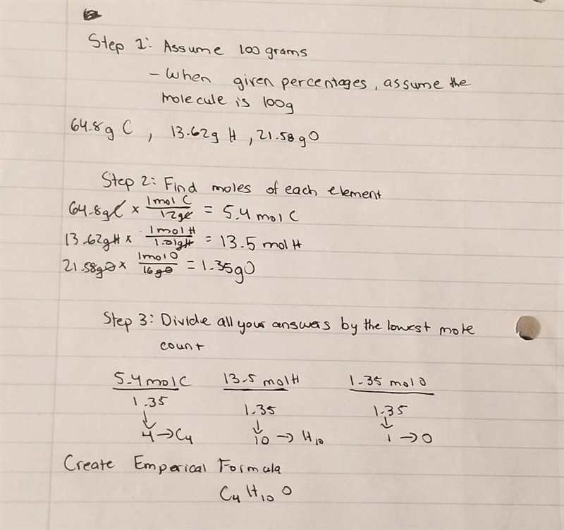 A compound is found to contain 64.80% carbon. 13.62% hydrogen. And 21.58% oxygen by-example-1