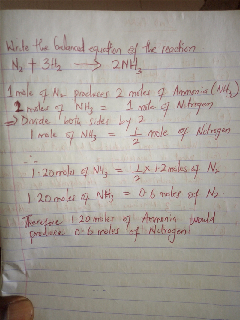 How many moles of nitrogen are needed to produce 1.20 moles of ammonia gas?-example-1