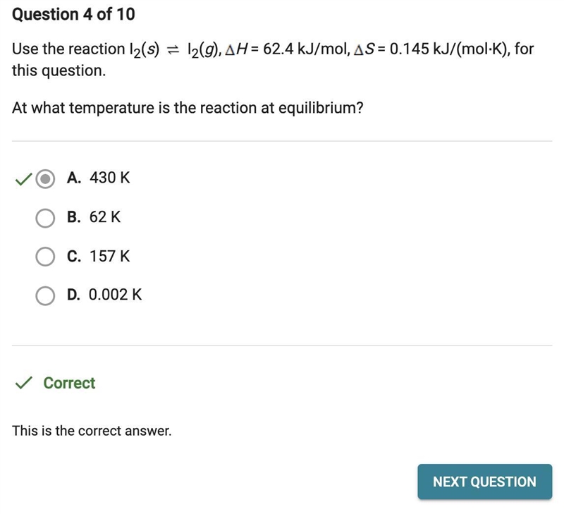 Use the reaction l2(s) = 12(9), AH = 62.4 kJ/mol, AS = 0.145 kJ/(mol-K), for this-example-1