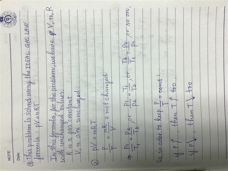 7. As the temperature of a fixed volume of a gas increases, the pressure will Ovary-example-1