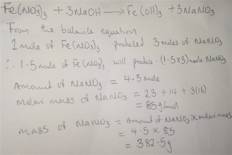 NEED HELP ASAP !!!!!!!!!!!! How many grams of sodium nitrate formed when 1.5 moles-example-1