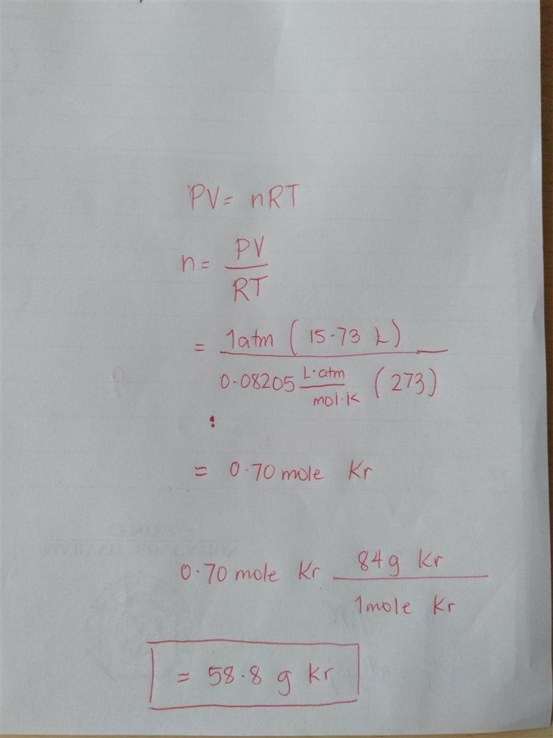 Calculate the mass of 15.73 L of krypton gas at STP.​-example-1