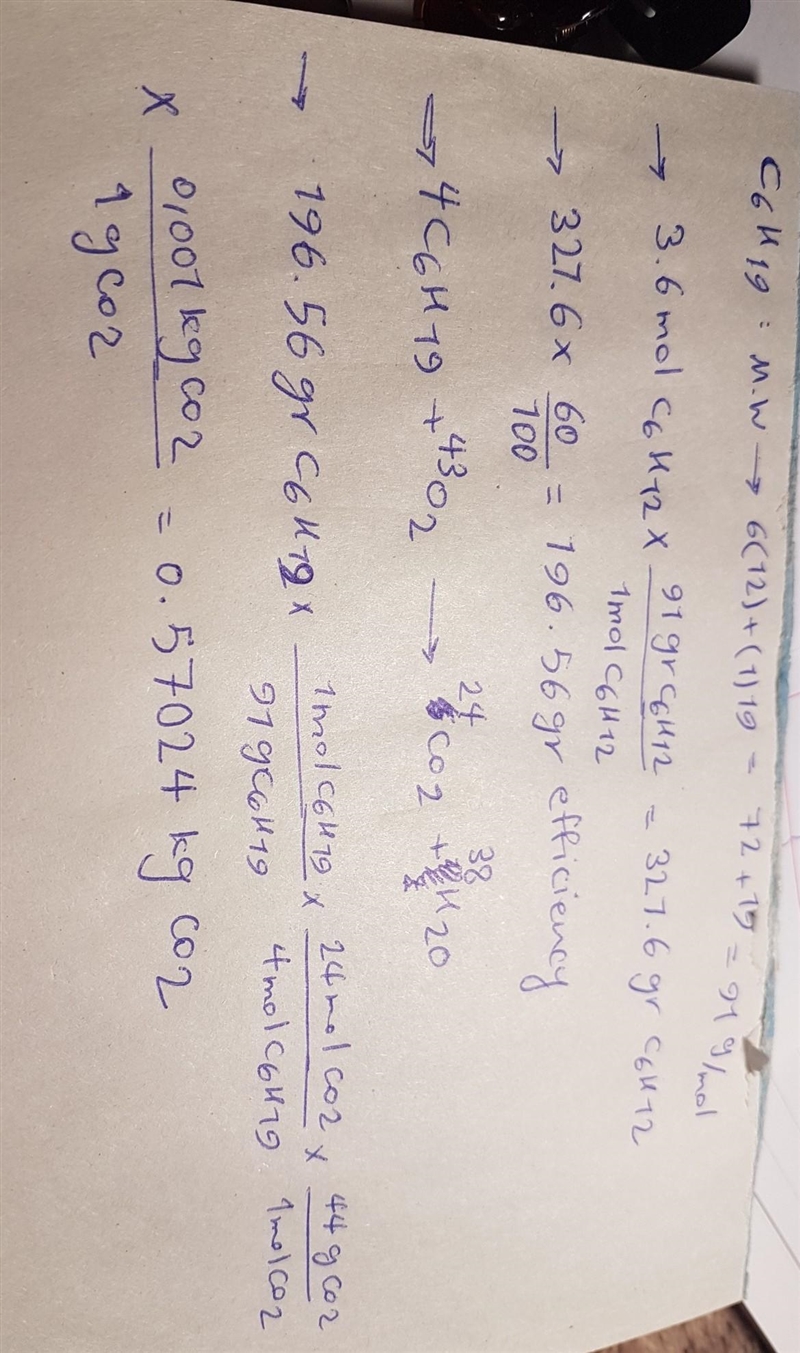 (60 Points) 3.6 moles of C9H19 is completely combusted, what is the maximum number-example-1