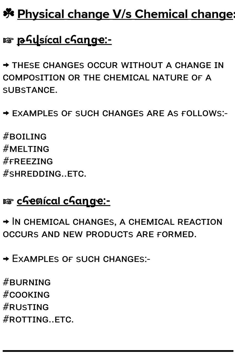 Differentiate between chemical change and physical change​-example-1